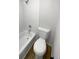 Clean bathroom with a shower/tub combo and wood flooring at 6800 E Tennessee Ave # 232, Denver, CO 80224