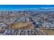 Aerial view of homes near Denver skyline and park at 2031 Meade St, Denver, CO 80211