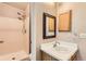 Updated bathroom with a shower and a modern vanity at 1342 S Idalia St, Aurora, CO 80017