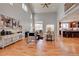 Open living room with hardwood floors and high ceilings at 958 Eldorado Ln, Louisville, CO 80027