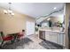 Kitchen with breakfast nook and built-in wine rack at 4462 S Jebel Ct, Centennial, CO 80015