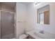 Clean bathroom with shower and tile flooring at 1536 S Wright Ct, Lakewood, CO 80228