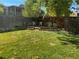 Spacious backyard with grassy area and wooden fence at 542 E Caley Dr, Centennial, CO 80121