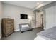 Basement bedroom with a TV and plenty of closet space at 7899 S Jackson Gap St, Aurora, CO 80016