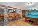 Finished basement with wet bar and pool table at 2891 Canyon Crest Dr, Highlands Ranch, CO 80126