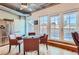Modern kitchen features stainless steel appliances and breakfast nook with city views at 1499 Blake St # 5I, Denver, CO 80202