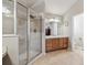 Bathroom with shower, vanity, and toilet at 10834 Bobcat Ter, Lone Tree, CO 80124