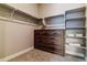 Spacious walk-in closet with shelving and dresser at 20 Wilcox St # 621, Castle Rock, CO 80104