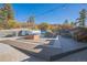 Large backyard with hot tub, deck, and mountain views at 5380 N Lariat Dr, Castle Rock, CO 80108