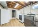 Spacious basement laundry room, complete with washer, dryer, and extra storage at 13413 W 21St Ave, Golden, CO 80401