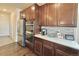 Modern kitchen with stainless steel appliances and ample counter space at 14595 Vancouver Pl, Parker, CO 80134