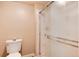 Simple bathroom with a toilet and shower stall at 6350 E Mineral Pl, Centennial, CO 80112