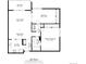 Floor plan showing a 999 sq ft condo with 2 bedrooms and balcony at 13961 E Marina Dr # 106, Aurora, CO 80014