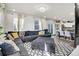 Open concept living area with a sectional sofa and a view of the dining area and kitchen at 4780 N Kalispell St, Denver, CO 80239