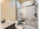 Clean bathroom with a walk-in shower and updated vanity at 964 Alpensee Dr, Breckenridge, CO 80424