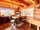 Cozy dining area with wooden table and mountain views at 13640 Old Paint Trl, Conifer, CO 80433