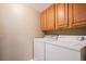 Convenient laundry room with upper cabinets and washer/dryer hookups at 28532 Shadow Mountain Dr, Conifer, CO 80433