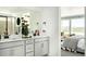 Double vanity bathroom with walk-in shower at 13264 Blue Amber Ct, Parker, CO 80134