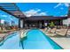 Enjoy this rooftop pool with city views and lounge chairs at 1901 Wazee St # 719, Denver, CO 80202