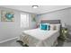 Cozy bedroom with gray walls, a comfortable bed, and tasteful artwork at 4424 Decatur St, Denver, CO 80211