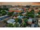 Aerial view of the property showing surrounding buildings and cityscape at 671 Elati St, Denver, CO 80204