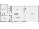 Floor plan showing a 2-bedroom, 1-bath home at 3265 Mather St, Brighton, CO 80601