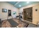 Home gym with exercise bike, sauna and plenty of space at 756 Dreamcatcher Ln, Evergreen, CO 80439
