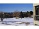 View of snowy landscape and mountain range from balcony at 13901 E Marina Dr # 308, Aurora, CO 80014