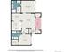 Two-bedroom floor plan with kitchen, living room, and balcony at 1801 S Dunkirk St # 303, Aurora, CO 80017