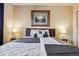 Cozy bedroom with a queen-size bed, nightstands, and artwork at 14389 E 101St Pl, Commerce City, CO 80022