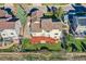 Aerial view showcasing home, deck and backyard at 9357 Lark Sparrow Dr, Highlands Ranch, CO 80126