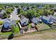 House and backyard aerial view, showing neighborhood context at 18202 E Layton Pl, Aurora, CO 80015