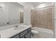 Clean bathroom, featuring a bathtub, vanity, and toilet at 9314 Quartz St, Arvada, CO 80007