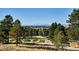 Scenic golf course view with mountain backdrop at 8830 Witez Ct, Parker, CO 80134