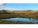 Scenic aerial view of a property with a pond and rolling hills at 4993 Hickory Oaks St, Castle Rock, CO 80104
