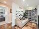 Cozy library with built-in bookshelves and comfortable seating at 1056 S Harrison St, Denver, CO 80209