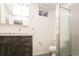 Basement bathroom with shower and vanity at 44 N Lincoln St, Denver, CO 80203