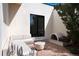 Private patio with built-in seating, fire pit, and a tranquil atmosphere at 3823 Castle Butte, Castle Rock, CO 80109