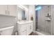 Spa-like bathroom with walk-in shower and modern vanity at 2815 W 25Th Ave # 2, Denver, CO 80211