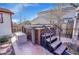 Hot tub with steps and storage on patio at 3325 Gold Ct, Broomfield, CO 80020