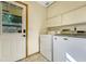 Convenient laundry room with washer, dryer, and exterior access at 2460 Eileen Way, Parker, CO 80138