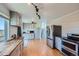 Modern kitchen with stainless steel appliances and wood countertop at 2452 Shetland Trl, Elizabeth, CO 80107