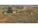 Aerial view showing house, shed and surrounding land at 2452 Shetland Trl, Elizabeth, CO 80107