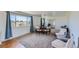 Bright dining area with hardwood floors and large window at 2452 Shetland Trl, Elizabeth, CO 80107