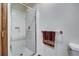 Clean shower with glass enclosure and tiled walls at 120 Windwood Cir, Breckenridge, CO 80424