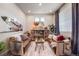 Cozy bar area with leather sofas, a wooden cabinet, and a large airplane painting at 3958 N Riviera Ct, Aurora, CO 80019