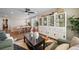 Open concept dining area with farmhouse table and white cabinetry at 3958 N Riviera Ct, Aurora, CO 80019