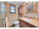 Updated bathroom with a vanity, toilet and shower at 6034 S Niagara Ct, Centennial, CO 80111