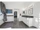 Elegant bathroom with double vanity and tiled flooring at 11868 High Desert Rd, Parker, CO 80134