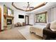 Main bedroom with fireplace and private access to deck at 22759 Mountain Spirit Way, Indian Hills, CO 80454